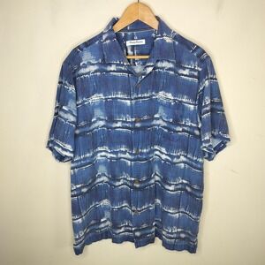 Tommy Bahama Silk Shirt Button Up Tie Dye Short Sleeve